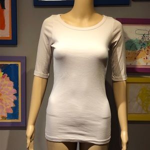 Beige/Pink Michael Stars 3/4 Sleeve Top